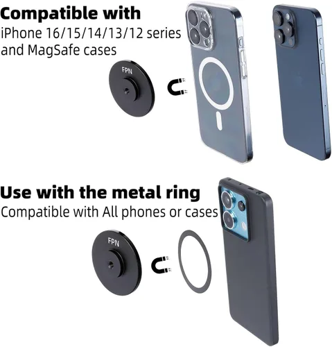 Miniatura 6 de Soporte magnético de teléfono totalmente metálico para Magsafe, soporte de teléfono magnético con súper abrazadera para bicicleta giratoria/soporte