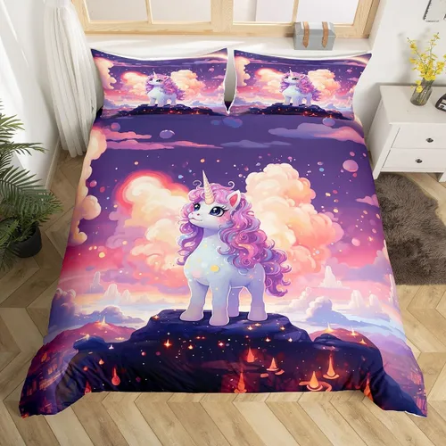 Miniatura 44 de Erosebridal Juego de ropa de cama individual de animales de la selva para niñas y niños, funda de edredón de elefante oso, tigre, león, safari