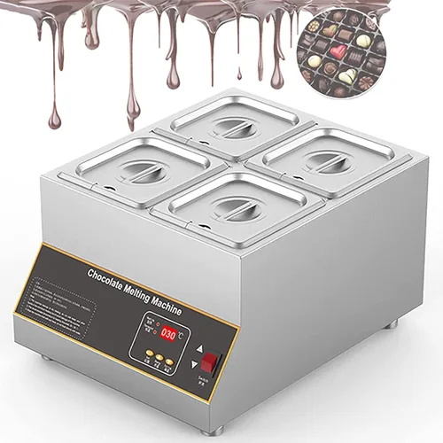 Olla profesional para derretir chocolate, fondue eléctrica de control digital de 500 W, máquina de templado de chocolate de 20 libras, acero