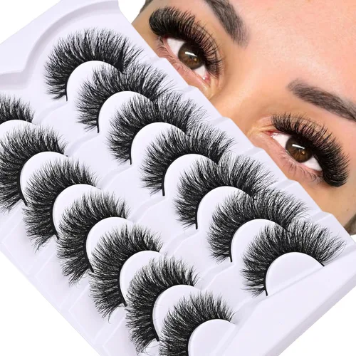 Miniatura 12 de Pestañas postizas de visón con volumen que parecen extensiones glamorosas y rizadas, paquete de 5 pares