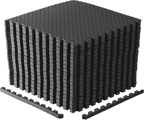 Miniatura 17 de CAP Puzzle Exercise Mats 1” Thick EVA Interlocking Foam Tiles for Home Gym Flooring Multiple Options Diamond - Negro