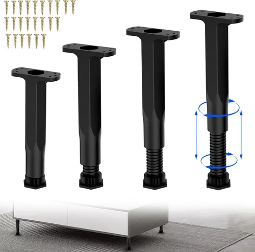 Miniatura 14 de Patas de soporte de cama de altura ajustable, soporte central telescópico resistente de 6.3 a 11 pulgadas para marco de cama hundido, elevador
