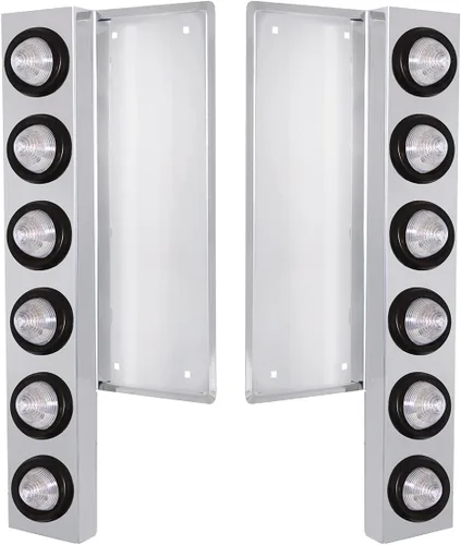 United Pacific 34781 FL SS Soporte de filtro de aire delantero w/12X 9 LED 2 "Beehive Lights -Amber LED/Clear Lens