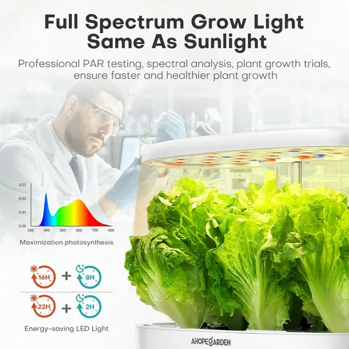 Miniatura 5 de Ahopegarden Sistema de cultivo hidropónico de jardín interior: 12 cápsulas Kit de germinación de plantas Kit de jardín de hierbas Lámpara de Blanco