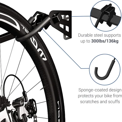 Miniatura 5 de FLEXIMOUNTS - Soporte de pared para 6 bicicletas, resistente, para hogar y garaje, capacidad hasta de 300 lb