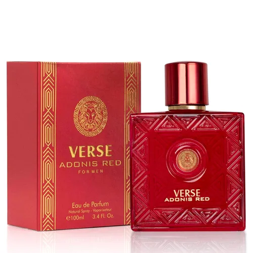 Verse Adonis Red para hombres – 3.5 onzas líquidas de Eau De Parfum Spray – Fragancia afrutada cálida y floral con olor fresco todo el día, de larga