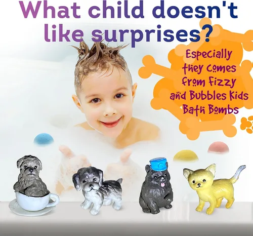 Miniatura 4 de Bombas de baño orgánicas para niños con juguetes sorpresa dentro de cachorros pequeños - Bombas de burbujas naturales y seguras con aceites