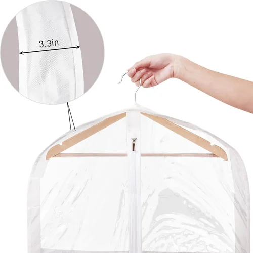 Miniatura 3 de Bolsas transparentes para disfraces de baile con bolsillos, PVC impermeable de 35 pulgadas, plegable, bolsa de disfraces de viaje