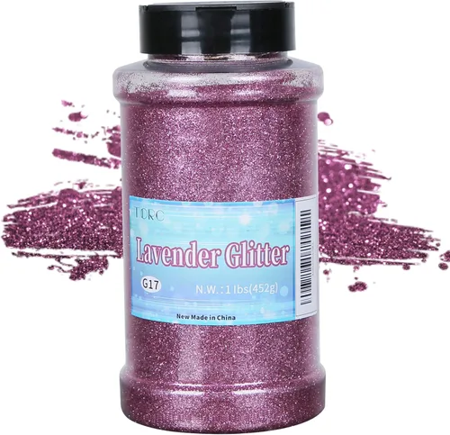 Miniatura 36 de TORC Purpurina fina roja de 1 libra y 16 onzas de purpurina en polvo para vasos, resina para manualidades, slime, cosméticos, pintura de uñas, Rojo