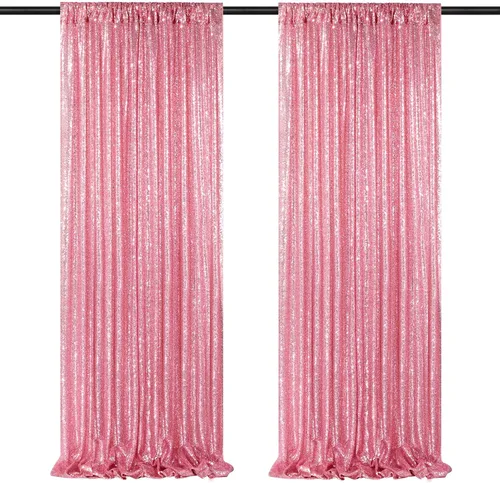 Miniatura 46 de Telón de fondo de lentejuelas moradas 2 paneles 2FTx8FT con purpurina telón de fondo cortinas para fiesta de Halloween fondo de fotos para bodas