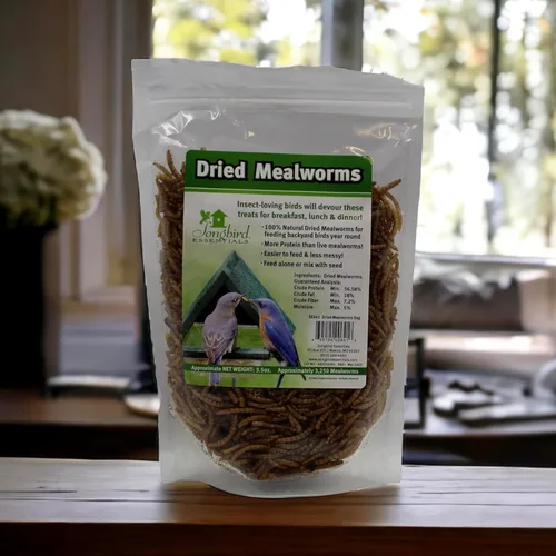 Miniatura 5 de Songbird Essentials Gusanos de harina secos para aves silvestres, gusanos de harina 100% naturales para pollos, pájaros azules, reptiles y patos