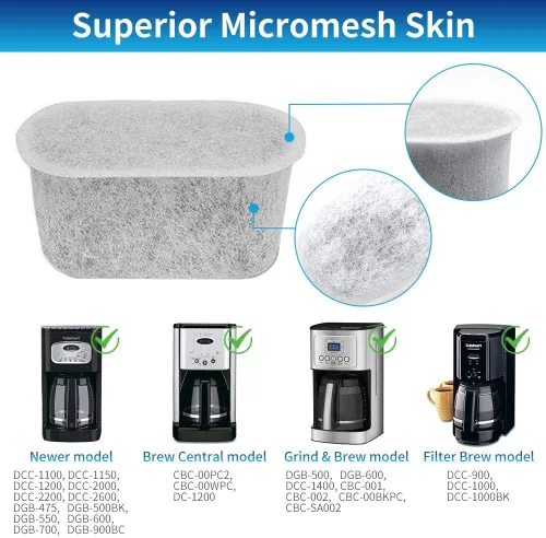 Miniatura 5 de Cuisinart - Paquete de 12 filtros de repuesto para cafetera, filtros de carbón para cafetera, aptos para Cuisinart* DCC-1200 DGB-900BC CHW-12 SS-700