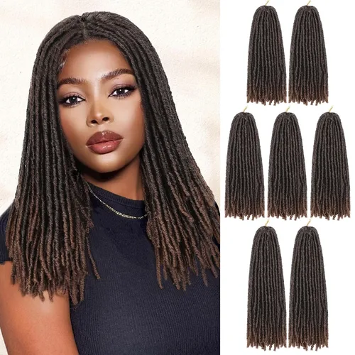 Miniatura 27 de WIGNEE Cabello de Ganchillo 120 Hebras Locs Sintéticos 8 Pulgadas Locs Suaves Pre-Trenzados 6 Paquetes Cabello de Ganchillo Pre-Anudado para Mujeres