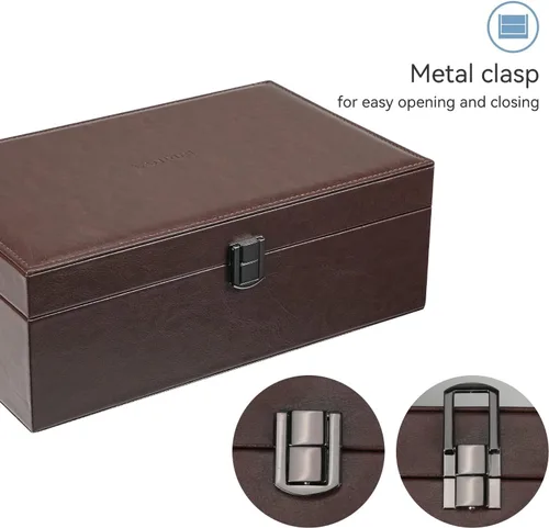 Miniatura 5 de LANDICI Joyero organizador para mujeres y niñas estuche grande de 2 capas para hombres con bandeja extraíble soporte de almacenamiento de joyas