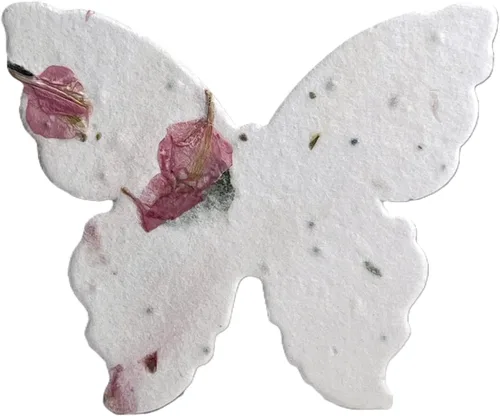 Miniatura 15 de Of The Earth Papel hecho a mano – Papel de semillas de flores silvestres con forma de mariposa – Grande 3 pulgadas – Juego de 100