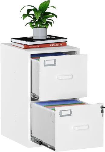 Miniatura 16 de MIIIKO - Archivador de metal con 3 cajones con ruedas, archivador móvil para debajo del escritorio de oficina en el hogar, archivadores totalmente