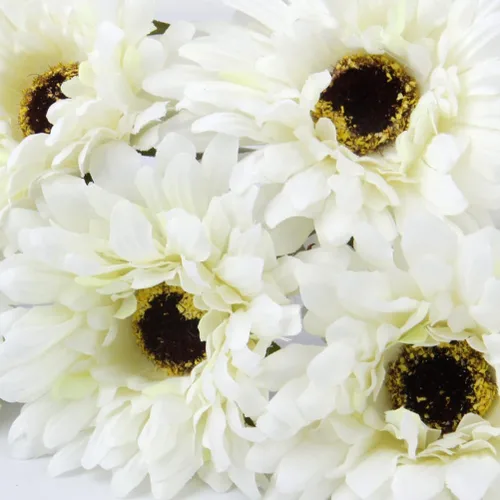Miniatura 7 de VICASKY 5 piezas de plantas a granel, flores de imitación blancas, decoración de flores, plantas decorativas, flor sintética, gerbera, margarita