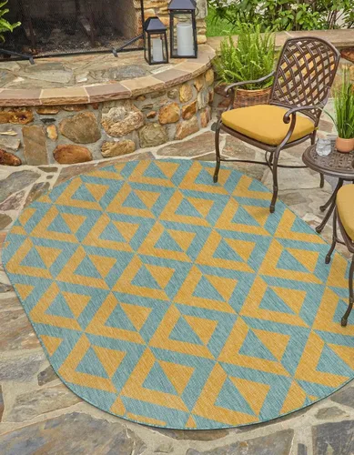 Miniatura 40 de Unique Loom Jill Zarin Outdoor Collection - Alfombra rectangular (2 pies 2 pulgadas x 3 pies 1 pulgadas, rectangular, beige y marrón)