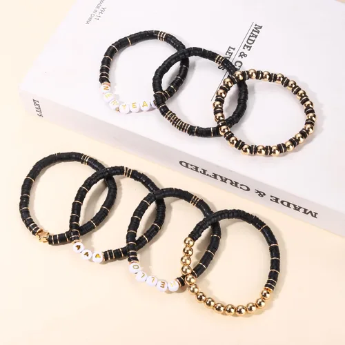 Miniatura 261 de Surfer Heishi - Pulseras apilables para mujer, apilables, de vinilo arcoíris, disco de arcilla, pulseras elásticas para la amistad, joyería bohemia