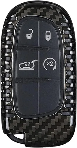 Miniatura 7 de Funda para llavero de fibra de carbono genuina para Jeep Compass Grand Cherokee SRT Renegade Trailhawk Smart Car Remote Key Fob Case para hombres