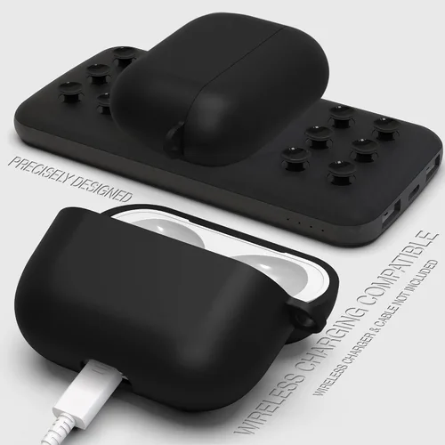 Miniatura 6 de Funda protectora de silicona híbrida compatible con AirPods 3, AirPods de 3ª generación 2021 con llavero delgado de dos piezas a presión