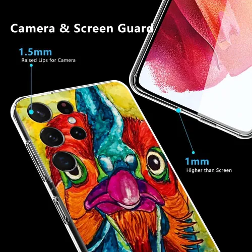 Miniatura 3 de Funda protectora transparente diseñada para Samsung Galaxy S22 Ultra, pintura al óleo de flores de jardín de pollo, pintura al óleo, funda