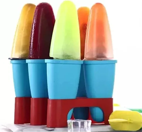 Miniatura 2 de Juego de 6 moldes de plástico reutilizables para hacer paletas heladas, moldes para helados congelados, bandeja para helados Kulfi Candy Ice Lolly
