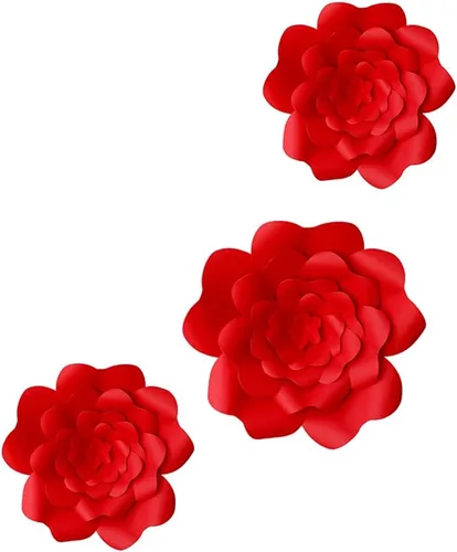 Miniatura 3 de N/C 3 piezas de flores de papel para fiesta, flores de papel para fondo de boda, decoración DIY hecha a mano para fondo de boda, decoración de pared