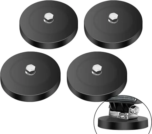 Miniatura 8 de WFPOWER Paquete de 2 soportes de base magnética fuerte para barra de luz, potente soporte de montaje magnético con almohadilla de goma para luz