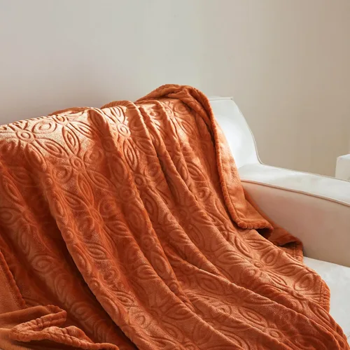 Miniatura 2 de Simple&Opulence Manta naranja quemada para sofá, manta supersuave y esponjosa para mujer, 50 x 60 pulgadas, acogedora y ligera manta de forro polar