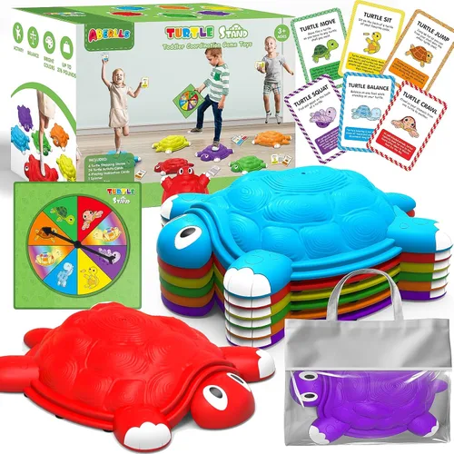 ABERLLS - Piedras de equilibrio para niños de 3, 4, 5, 6, 7 años, juguetes de equilibrio y escalada de tortugas para niños pequeños, juego sensorial