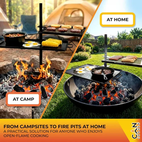 Miniatura 10 de GameMaker Parrilla de Cocina de Fuego Abierto – Parrilla de Fogata Portátil para Cocina de Llama Abierta, Fogatas, Anillos de Fuego al Aire Libre