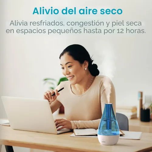 Miniatura 2 de Humidificador de vapor frío MistAire Studio, ultrasónico, para habitaciones pequeñas, unidad de humidificación portable, ideal para viajar