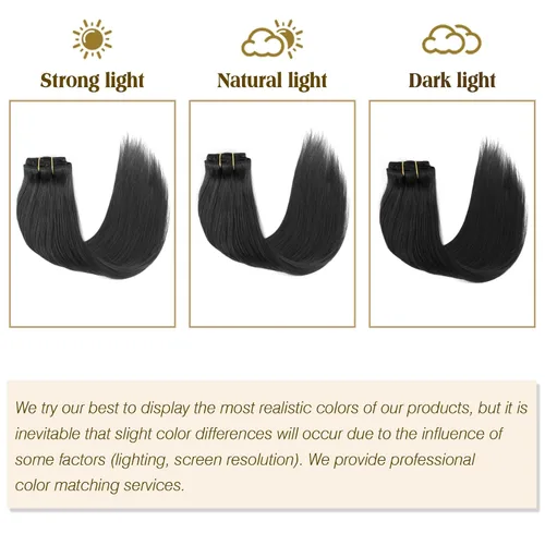 Miniatura 7 de ABH AMAZINGBEAUTY HAIR Extensiones de cabello humano negro con clip, 8 piezas de extensiones de volumen con clip, 4.23 onzas, sedoso, lacio, suave