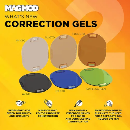 Miniatura 4 de MagMod Pro Correction - Geles de iluminación, 6 geles magnéticos de temperatura de color flash para fotografía, CTO CTB Plusgreen ND, policarbonato