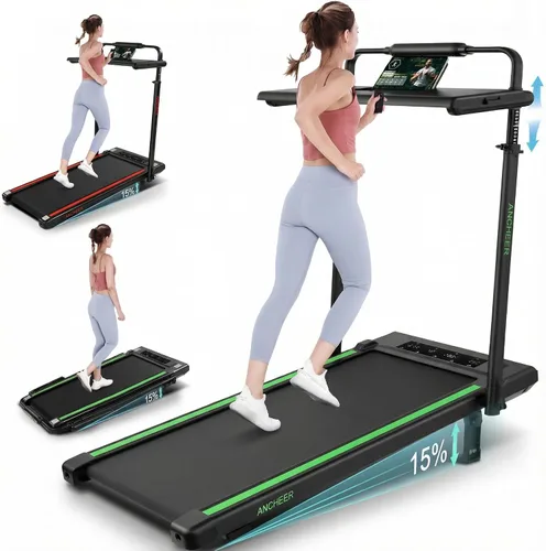 Miniatura 12 de Walking Pad Treadmill Desk with Handle Bar&Adjustable Height, 3.5HP Ultra-Quiet Under Desk Treadmill, 15% Incline, 7.5 MPH Speed, 450 LBS Capacity