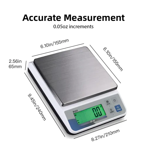 Miniatura 7 de Polit Báscula digital de cocina KT-66 de 30 libras/28.7 lbs Báscula de precisión de alimentos de 0.05 oz/1 g con pantalla LCD, batería