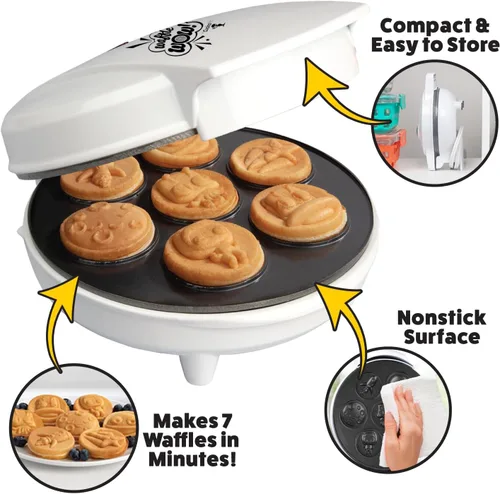 Miniatura 2 de Out of This World - Máquina de gofres para niños, haz 7 panqueques espaciales. Astronautas, lunas, estrellas y más en minutos, wafler eléctrico