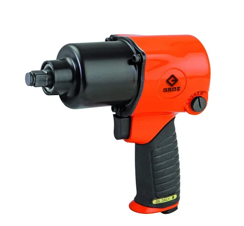 Groz Llave de impacto neumática IPW-301, accionamiento de 1/2 pulgada, martillo doble de 902 pies-libra, cuerpo de aluminio de 8,000 RPM,