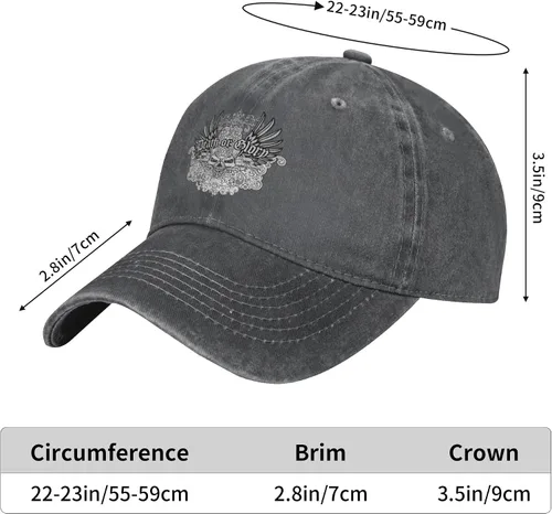 Miniatura 8 de Cowboy Hat Trendy Hats for Man and Women Djustable Four Season Outdoor Baseball Cap of Hell Skull with Angel Deep Heather