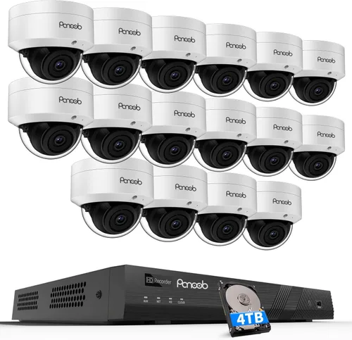 Miniatura 13 de Sistema de cámara de seguridad PoE, 6 cámaras domo PoE a prueba de vandalismo de 5MP IK10 con cable para exteriores con detección de persona, visión