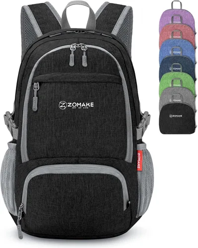 Miniatura 37 de ZOMAKE Mochila ultraligera plegable de 20L, mochilas plegables pequeñas resistentes al agua para senderismo, mochila de día colapsable para mujeres