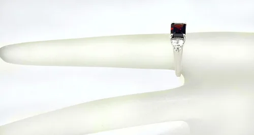 Miniatura 2 de RB Gems - Anillo de plata de ley 925 con piedras preciosas de corte esmeralda de 2,5 quilates, acabado rodiado