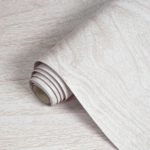 Papel de contacto de madera blanca para gabinetes/cajones, papel tapiz de grano de madera para muebles de cocina, revestimiento de estantes de