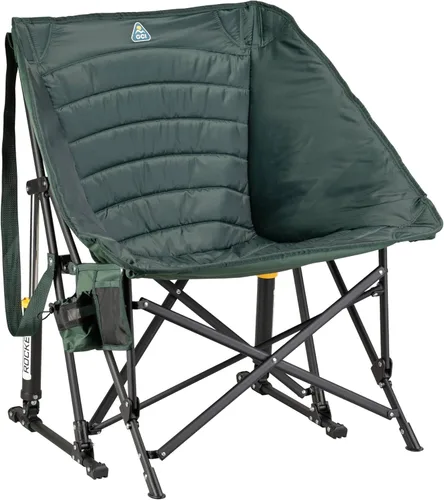 Miniatura 9 de GCI Outdoor - Mecedora plegable estilo sling para exteriores con portavasos y bolsillo para teléfono Rojo