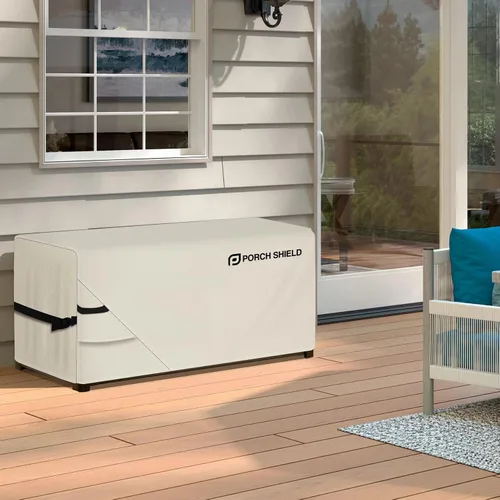 Miniatura 5 de Porch Shield - Caja de almacenamiento para cubierta de terraza - Cubierta impermeable al aire libre 600D para caja de 73 galones, resistente a