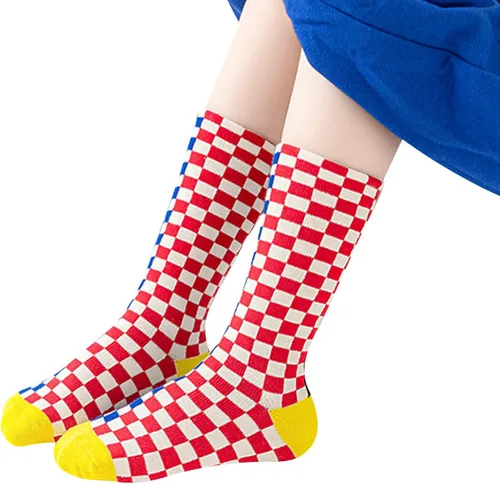 Miniatura 2 de Calcetines tobilleros de algodón a cuadros para niñas y niños pequeños unisex