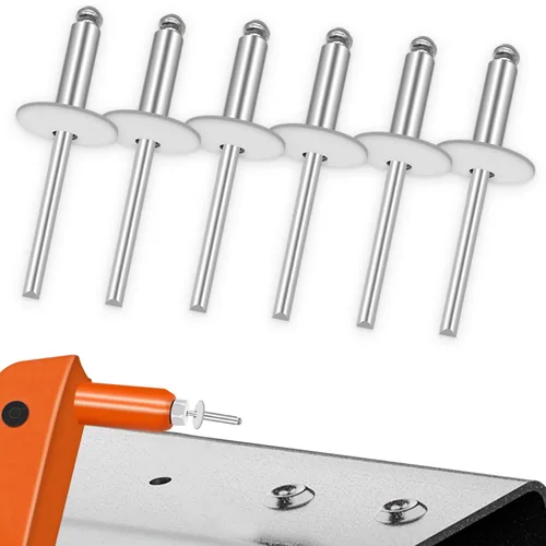Miniatura 3 de 90 remaches ciegos de aluminio con brida grande, 3/16 pulgadas x 5/8 pulgadas, diámetro de brida 5/8 pulgadas (0.630 in), kit surtido de remaches