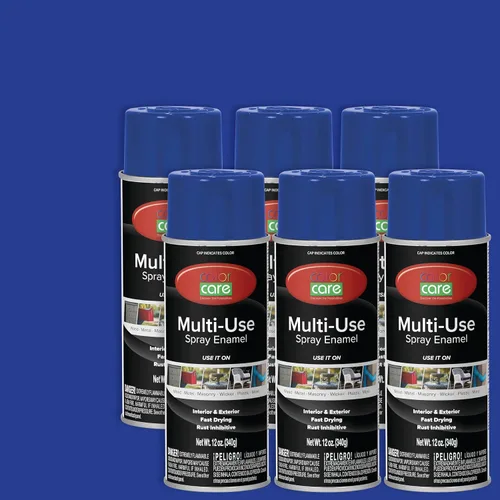 Miniatura 78 de Pintura en aerosol, 12 onzas, paquete de 6 (mezcla de colores cálidos: blanco brillante, rojo rubí, naranja, amarillo, marrón, negro brillante)