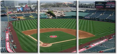 Miniatura 15 de TUMOVO American Sports - Decoración de pared Wrigley Stadium, 3 piezas, arte de pared de estadio de béisbol, cuadros para decoración del hogar